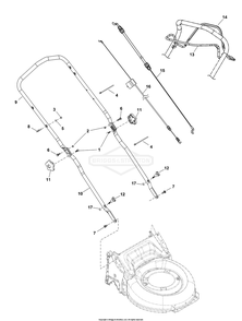 Handles Group B Diagram and Parts List for 2691602-01 (EQ300E)(2020) Briggs and Stratton Lawn Mower